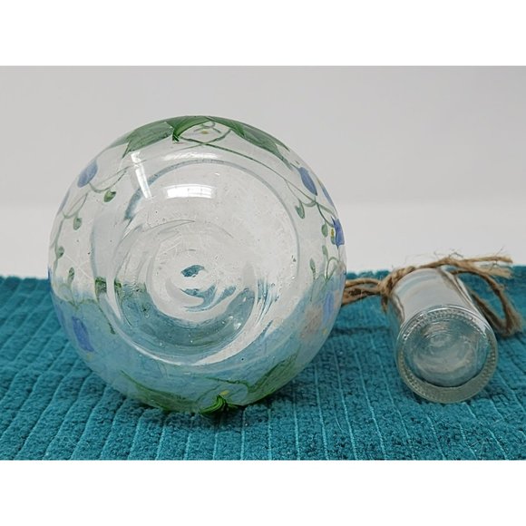 1 Hand Painted Small Vase Flowers Bluebells Leaves 1 Small‎ Bud Vase/Bottle - Picture 6 of 6